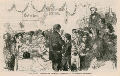 Las Escuelas Ragged de One Tun, Westminster, Londres - reunión de té para las madres de los niños de English School
