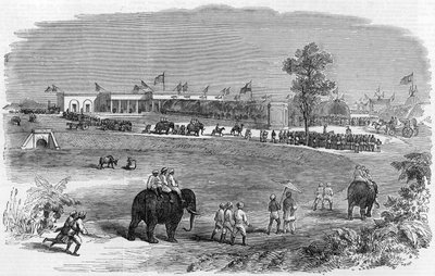 La inauguración del Ferrocarril de la India Oriental: La estación de Burdwan, 1855 de English School