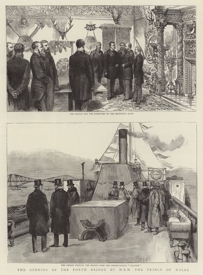 La inauguración del Puente Forth por SAR el Príncipe de Gales de English School