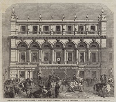 La Inauguración de la Institución Hartley en Southampton por Lord Palmerston, Llegada de Su Señoría a la Institución de English School