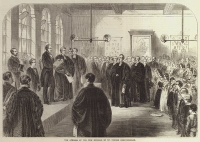 La inauguración de las nuevas escuelas de St Thomas Charterhouse de English School