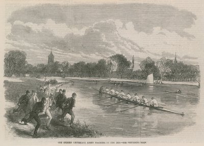 El entrenamiento del ocho de la Universidad de Oxford en el Isis de English School