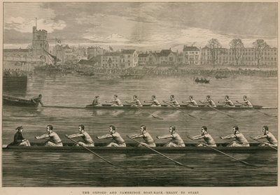 La carrera de botes de Oxford y Cambridge - listos para empezar de English School