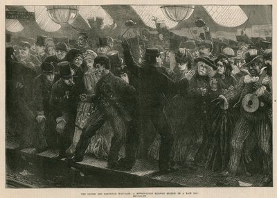 La carrera de botes de Oxford y Cambridge: Una estación de ferrocarril metropolitana en un día de carrera de English School