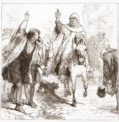 El nuncio papal Chieregato en Núremberg, ilustración de La Historia del Protestantismo de James Aitken Wylie, pub. 1878 de English School
