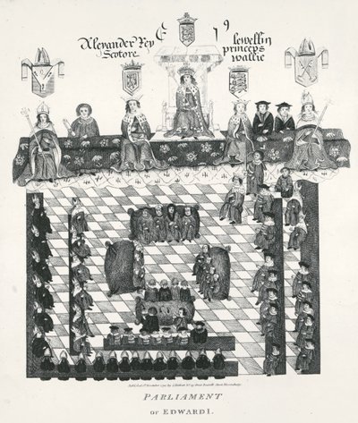 El Parlamento de Eduardo I, copia del manuscrito Wriothesley, publicado en 1794 de English School