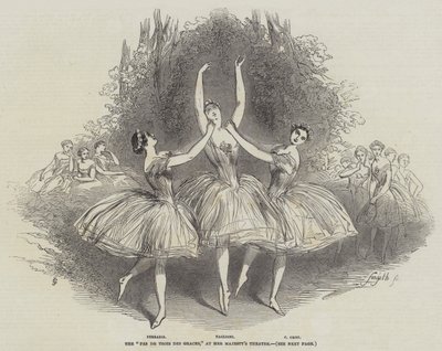 El "Pas de Trois des Graces" en el Teatro de Su Majestad de English School