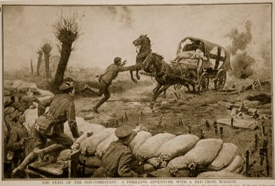 El peligro del no combatiente, una aventura emocionante con un carro de la Cruz Roja, 1914-19 de English School