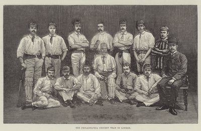 El Equipo de Cricket de Filadelfia en Londres (grabado) de English School