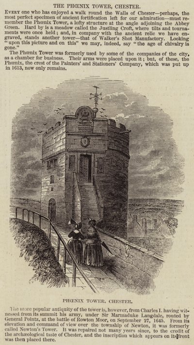 La Torre Fénix, Chester (grabado) de English School