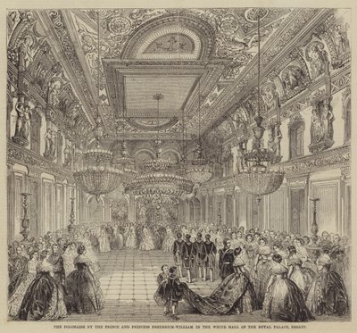 La Polonesa por el Príncipe y la Princesa Federico-Guillermo en el Salón Blanco del Palacio Real, Berlín de English School