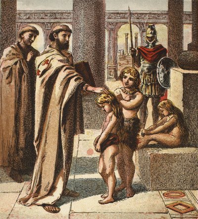 El Papa y los niños sajones de English School