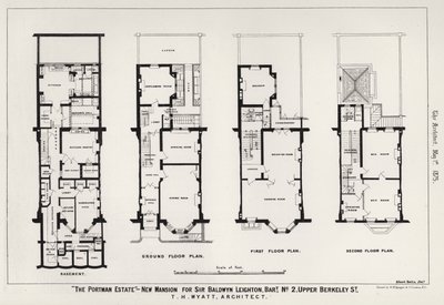 "La finca Portman," Nueva mansión para Sir Baldwyn Leighton, Baronet, No 2, Upper Berkeley Street de English School