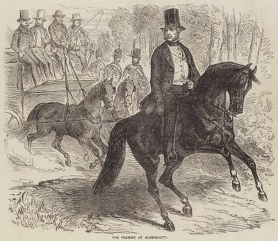 El Premier en Aldershott (grabado) de English School