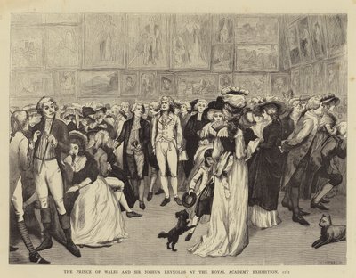 El Príncipe de Gales y Sir Joshua Reynolds en la Exposición de la Real Academia de English School