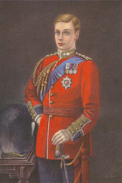 El Príncipe de Gales con el uniforme de la Guardia de Granaderos (litografía en color) de English School