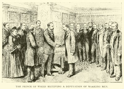 El Príncipe de Gales recibiendo una delegación de trabajadores de English School