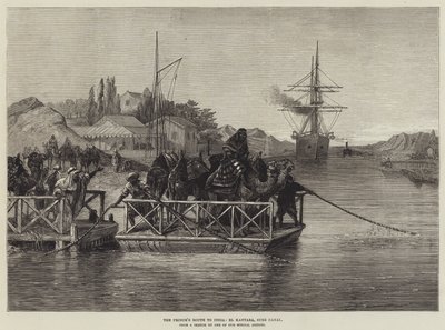 La ruta del Príncipe a la India, El Kantara, Canal de Suez (grabado) de English School