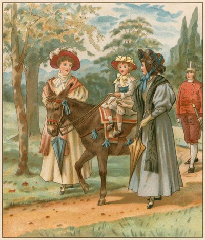 La princesa Victoria montando en los jardines de Kensington de English School