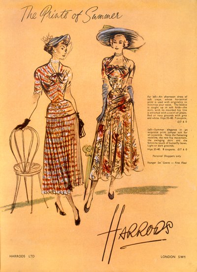 Las Estampas del Verano, de Harrods Ltd junio 1948 de English School