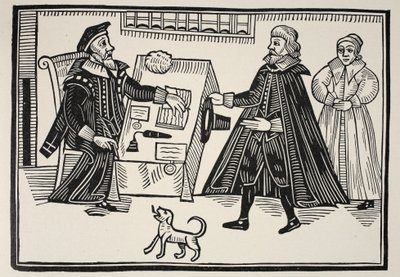 El procurador y el parator, página de título de un tratado sobre los abusos y exorbitancias de los Tribunales Espirituales, 1641 de English School