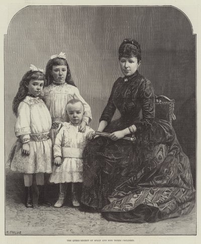 La Reina Regente de España y sus Tres Hijos de English School