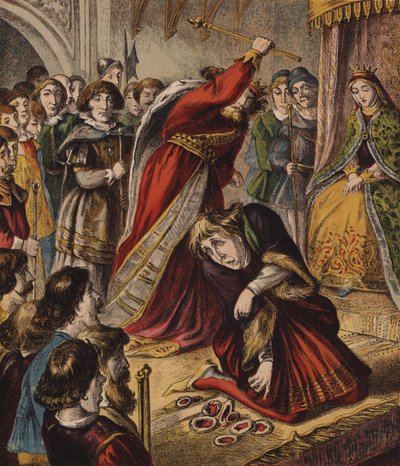 La reina de corazones, hizo algunas tartas (litografia de color) de English School