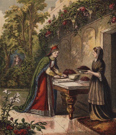 La reina de corazones, hizo algunas tartas (litografia de color) de English School
