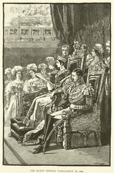 La Reina abriendo el Parlamento en 1846 de English School