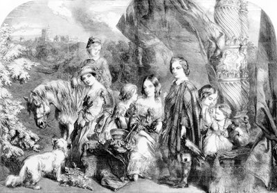 La Reina y sus hijos en Windsor Great Park, de 