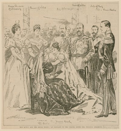 La Reina y la Novia Real, un incidente en la Capilla después de la ceremonia de la boda, 23 de julio de 1896 de English School