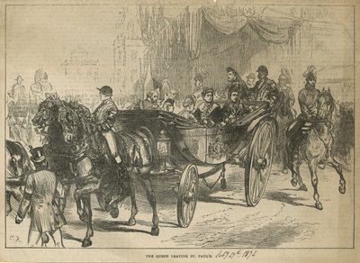 La Reina saliendo de la Catedral de San Pablo de English School