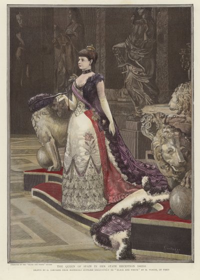 La Reina de España en su Vestido de Recepción Estatal de English School