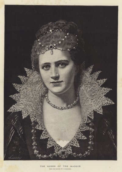 La Reina de la Máscara (grabado) de English School