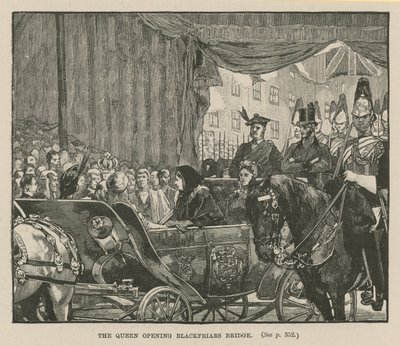 La Reina inaugurando el puente de Blackfriars de English School
