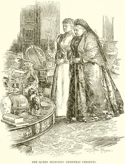 La Reina seleccionando regalos de Navidad de English School