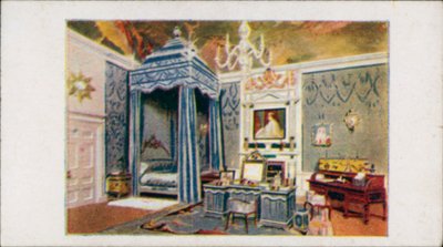 La Casa de Muñecas de la Reina: El dormitorio de la Reina II (litografía en color) de English School