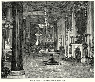 Salón de la Reina, Osborne (grabado) de English School
