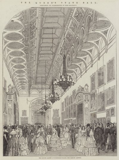 El Baile de Estado de la Reina, la Galería de Imágenes en el Palacio de Buckingham, la Llegada de los Invitados de English School