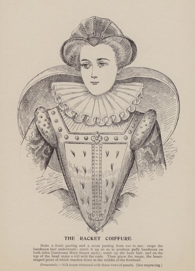 La raqueta Coiffure (grabado) de English School