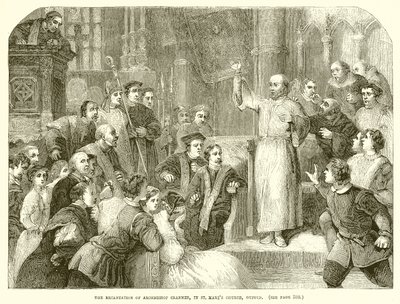 La retractación del Arzobispo Cranmer, en la iglesia de Santa María, Oxford de English School