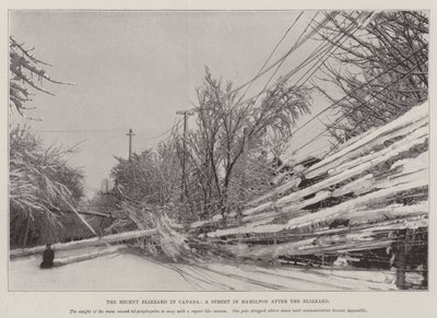 La Reciente Tormenta de Nieve en Canadá, una Calle en Hamilton después de la Tormenta de English School