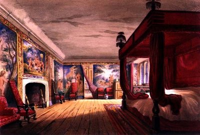 La Habitación Roja, Casa Cotehele, c.1830-40 (litografía en color) de English School