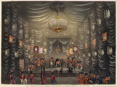 Los Restos de S.A.R. el Duque de York en Estado, pub. por E. Wallis de English School