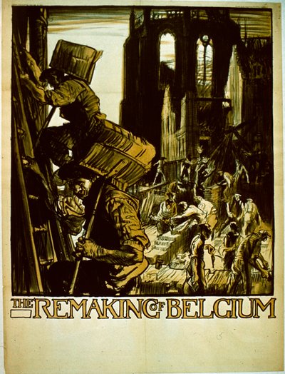 La reconstrucción de Bélgica, c.1918 de English School