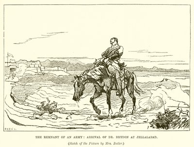 El remanente de un ejército: llegada del Dr. Brydon a Jellalabad de English School