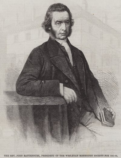 El Reverendo John Rattenbury, Presidente de la Sociedad Metodista Wesleyana para 1861-62 (grabado) de English School
