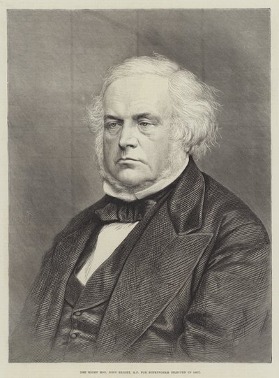El muy honorable John Bright, MP por Birmingham, elegido en 1857 (grabado) de English School