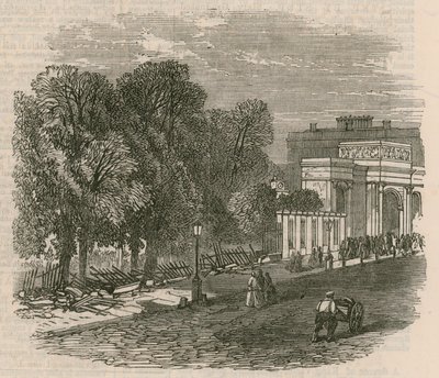El motín en Hyde Park: Las vallas rotas en Hyde Park Corner de English School