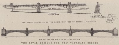 Los diseños rivales para el nuevo puente de Vauxhall de English School